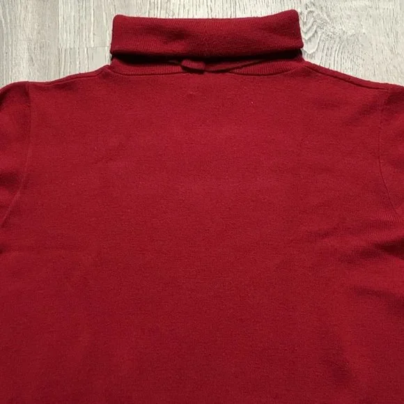 Women's Miss Pendleton 100% Virgin Wool Turtleneck Sweater Red Size Large - Picture 10 of 11